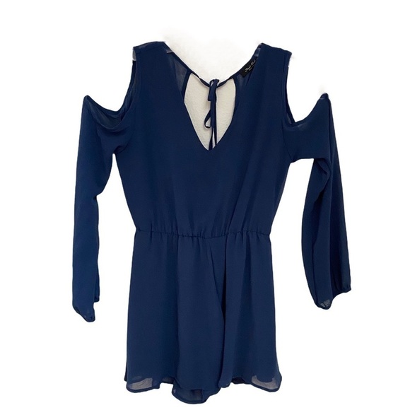 Final Touch Sheer Cold Shoulder Romper Sz Small - Picture 3 of 6